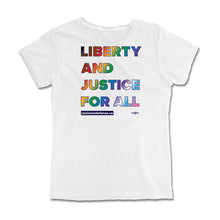 Load image into Gallery viewer, Rainbow Liberty and Justice For All Tee
